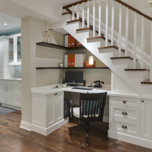 Elite Living Remodeling Under the Stairs Home Office