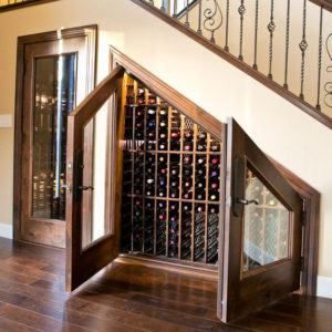 Elite Living Remodeling Under the Stairs Wine Cellar